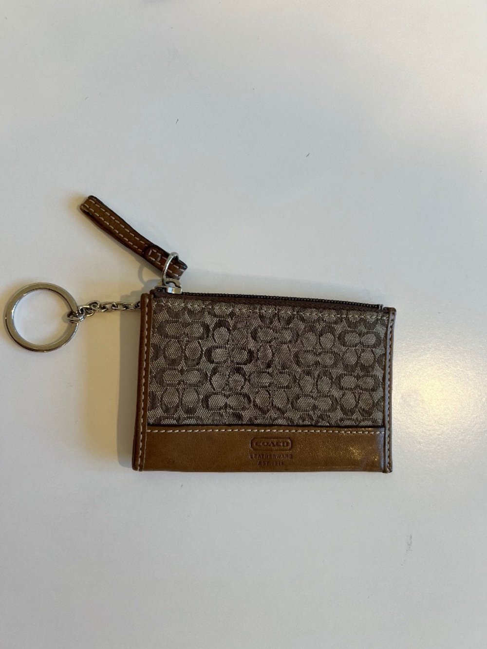 Coach Vintage Signature C Mini Skinny Key Chain Coin Purse